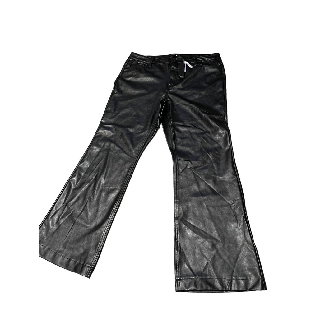 womens faux leather flare‎ leg pants Sz 14